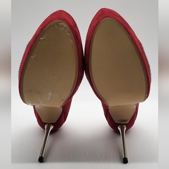 1507- San Francisco 49ers Cuce Shoes Women's Crusader High Heel Scarlet NWT - Picture 8 of 15